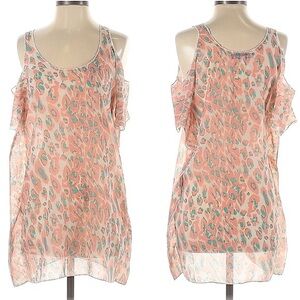 NWOT LOVERS + FRIENDS cold shoulder animal print sheer top size XS new